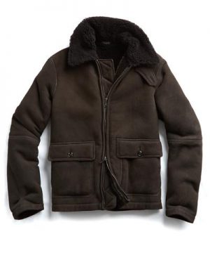 Shearling Flight Jacket in Brown Shearling Flight Jacket in Brown