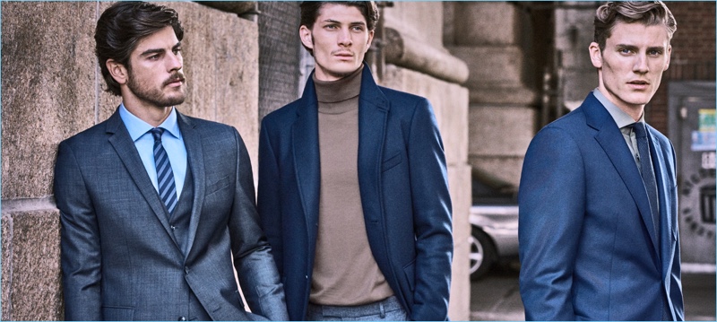 Evandro Soldati, Jake Lahrman, and Mikkel Jensen appear in Strellson's fall-winter 2018 campaign.