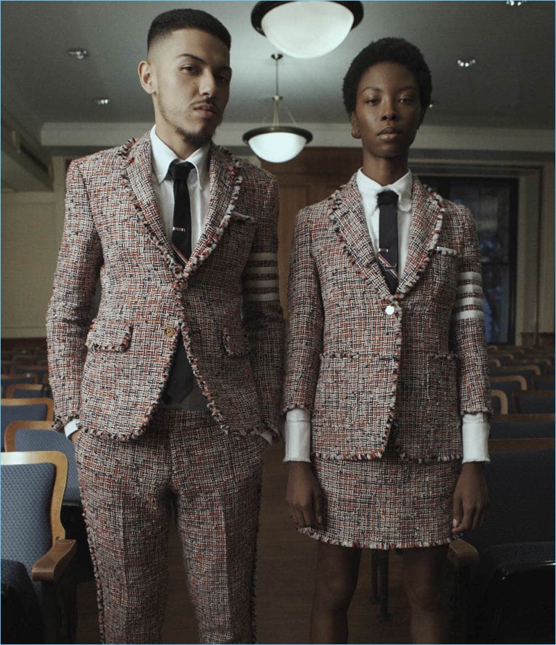 Tweed suits make a classic statement, courtesy of Thom Browne.