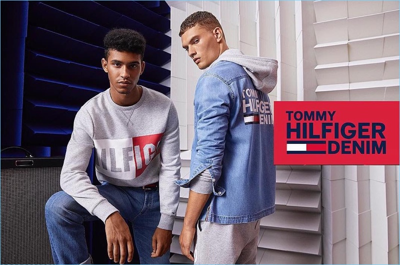 Models Hector Diaz and William Los wear looks from Tommy Hilfiger Denim.