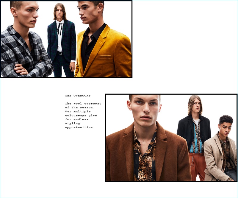 Topman enlists Kasper Peppink, Zach Norton, Finn Hayton, and Désiré Mia as the stars of its fall-winter 2018 campaign. 