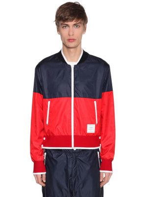 Two Tone Nylon Ripstop Bomber Jacket Two Tone Nylon Ripstop Bomber Jacket
