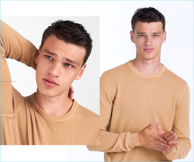 Filip Hrivnak wears a Brunello Cucinelli sweater from YOOX.