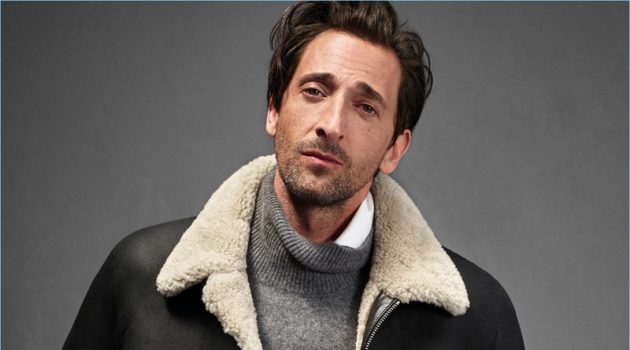 Adrien Brody Reunites with Mango for 10th Anniversary Collection Campaign Making a fall statement, Adrien Brody dons a shearling jacket for Mango Man's new campaign.