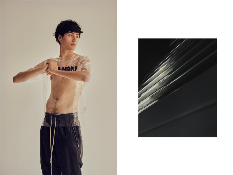 Anthony wears t-shirt Jil Sander, underwear Calvin Klein, and pants Rick Owens.