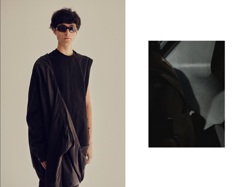 Anthony wears tunic Rick Owens and sunglasses stylist's own.