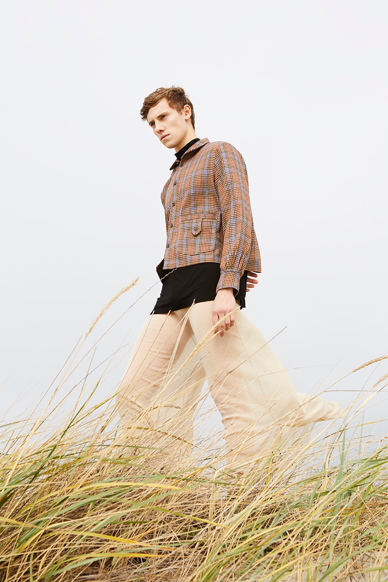 Anton wears jacket Fomme, pants Hermione Flynn, and turtleneck Teddy Glickman.
