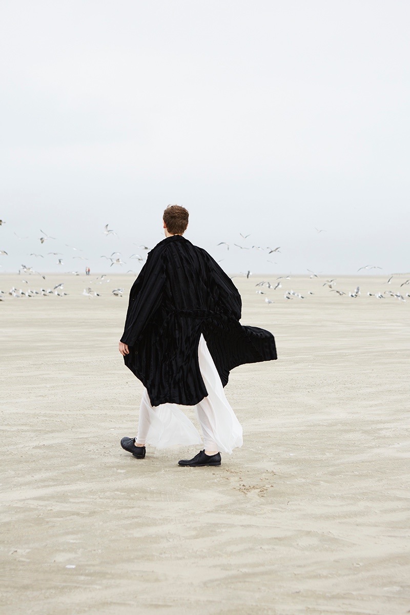 Anton wears coat Fomme, pants Hermione Flynn, and shoes A.S.98.
