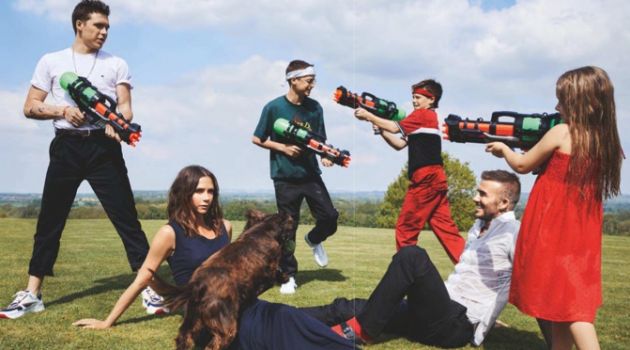 Clan B: The Beckham Family Stars in British Vogue Cover Story Mikael Jansson photographs the Beckham family for British Vogue.