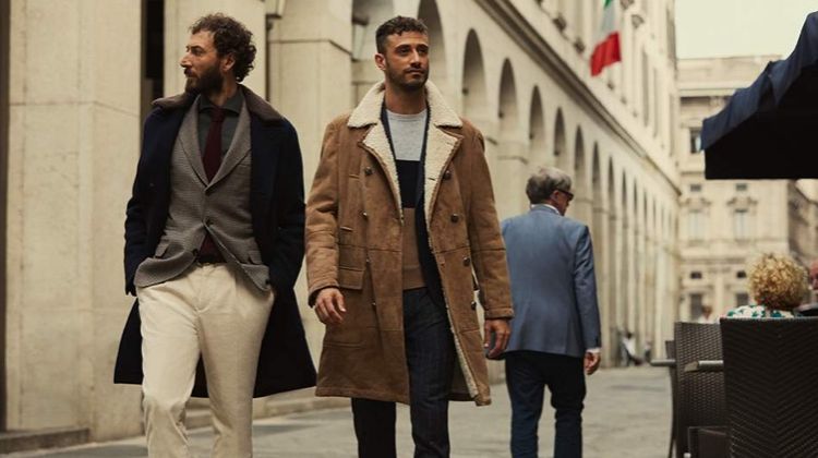 Diego Confalonieri and Luigi Samele wear fall-winter 2018 looks from Brunello Cucinelli for Mr Porter.
