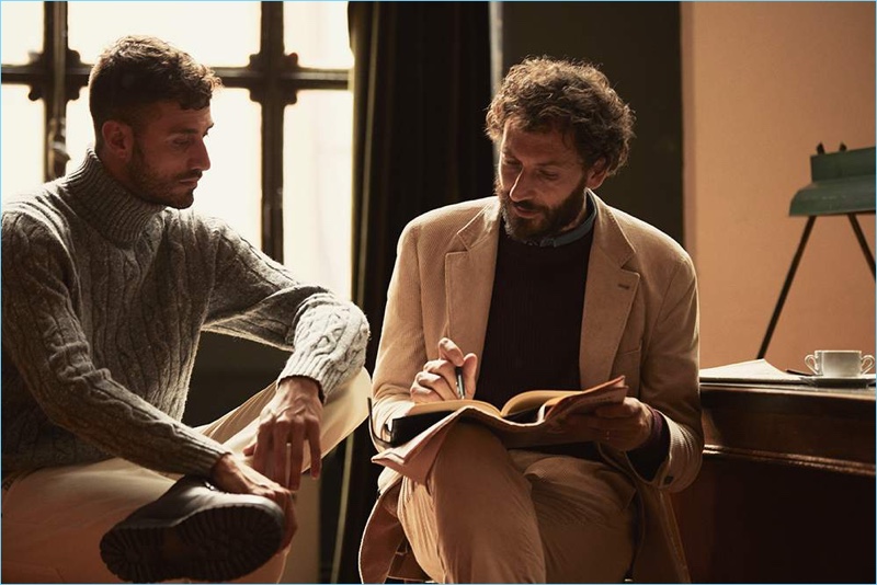 Embracing smart style, Luigi Samele and Diego Confalonieri wear Brunello Cucinelli for Mr Porter.