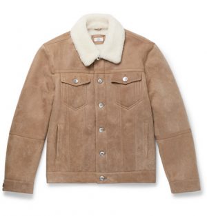 Brunello Cucinelli - Shearling Trucker Jacket - Sand Brunello Cucinelli - Shearling Trucker Jacket - Sand