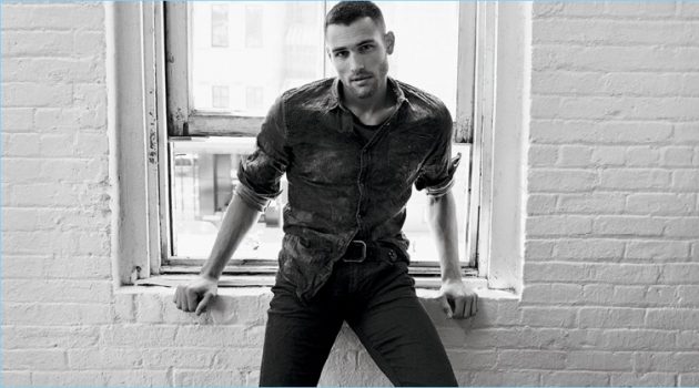 Corey Saucier Fronts Buffalo David Bitton Fall '18 Campaign Front and center, Corey Saucier stars in Buffalo David Bitton's fall-winter 2018 campaign.