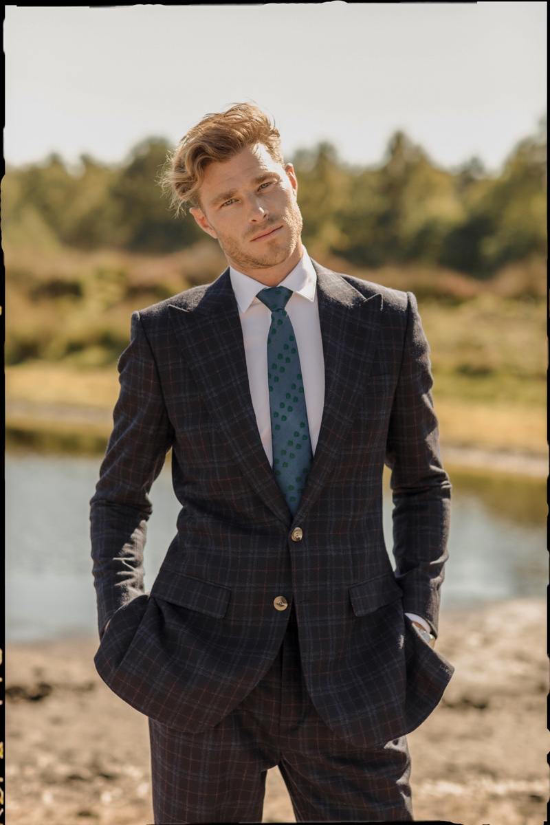 Dressed to impress, David Frampton wears Helen Anthony.