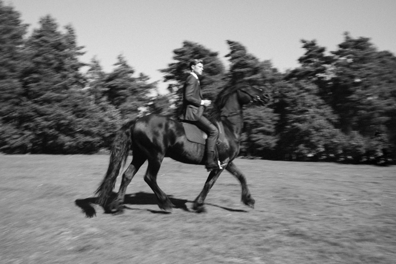 David Frampton goes for a ride on Leonidas.