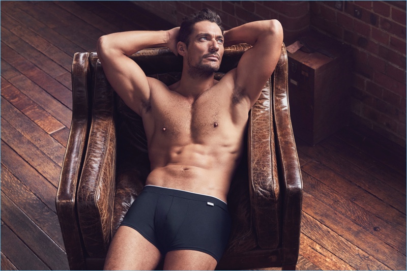 Stripping down to his underwear, David Gandy sports a simple style from his Autograph line.