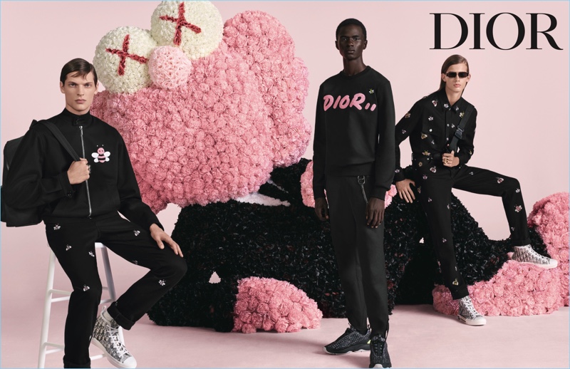 Valentin Caron, Malick Bodian, and Lukas Gomann front Dior Men's spring-summer 2019 campaign.