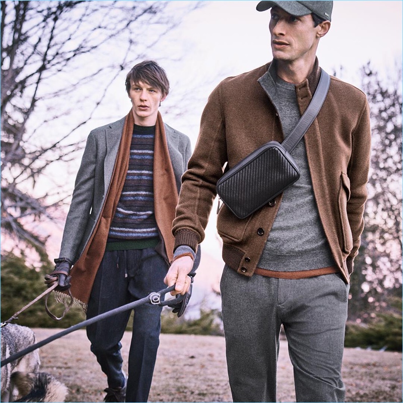 Ermenegildo Zegna enlists Finnlay Davis and Jonas Mason to front its fall-winter 2018 outing.