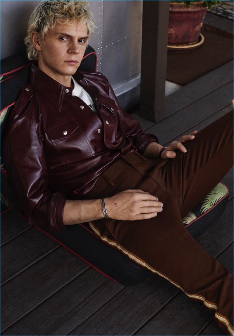 Wearing Calvin Klein, Evan Peters graces the pages of Icon magazine.