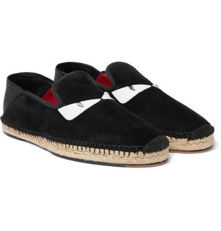 Collapsible-Heel Leather-Trimmed Suede 
