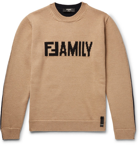 fendi logo intarsia sweater