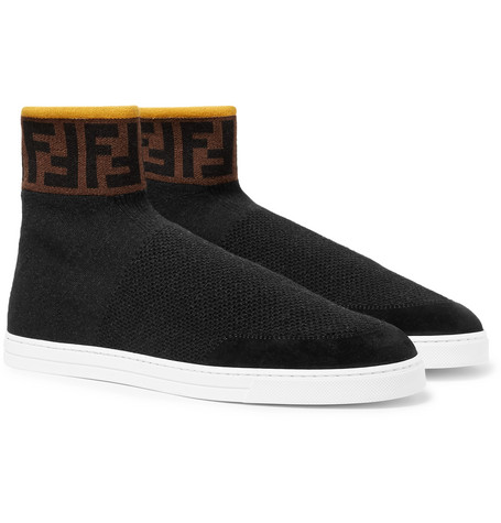 fendi stretch knit sneakers