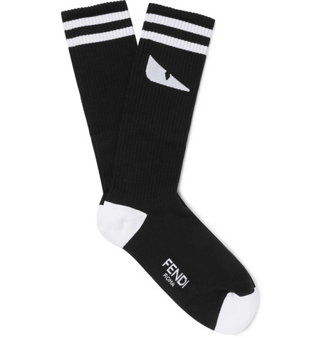 FENDI ブラックソックス　メンズ　Mサイズ Loafer Socks Socks Shop Fendi Men Socks Men Fendi Socks Black