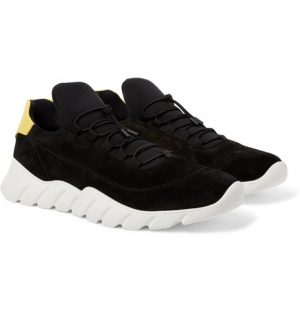 Fendi - Suede and Neoprene Sneakers - Men - Black Fendi - Suede and Neoprene Sneakers - Black