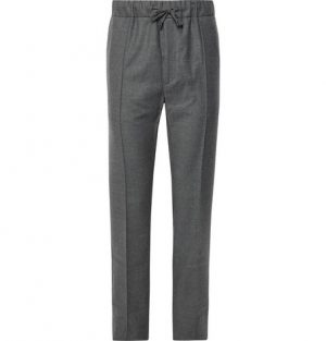 Fendi - Wool-Flannel Drawstring Trousers - Men - Gray Fendi - Wool-Flannel Drawstring Trousers - Gray
