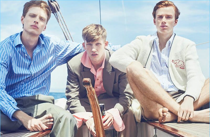 Connor Newall, Iwan Zalewski & Tymon Rutkowski Spend a Day at Sea with GQ China