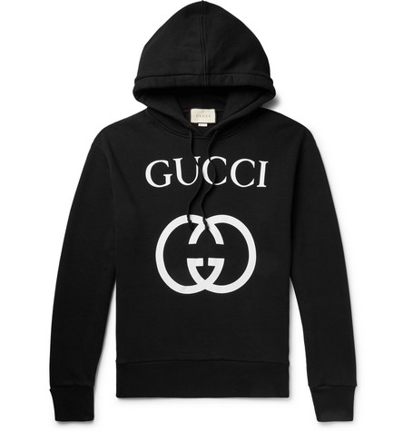 gucci logo hoodie black