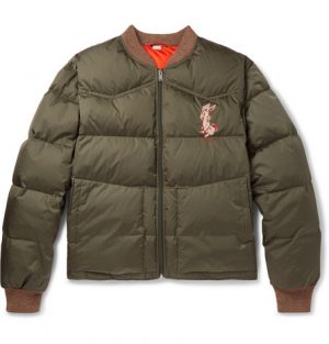 Gucci - Quilted Embroidered Ripstop Down Jacket - Green Gucci - Quilted Embroidered Ripstop Down Jacket - Green