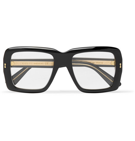 Gucci - Square-Frame Acetate and Gold 