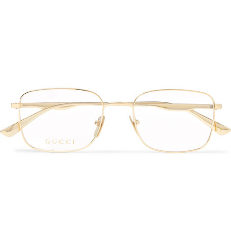 Square-Frame Gold-Tone Optical Glasses 