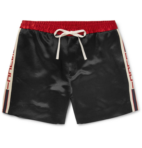 mens black gucci shorts