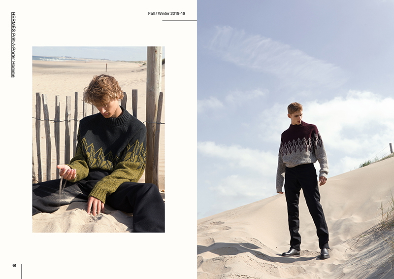 Republic Men models Embracing, Mats Engel and Yanniek Buijs sport fall-winter 2018 looks by Hermès.