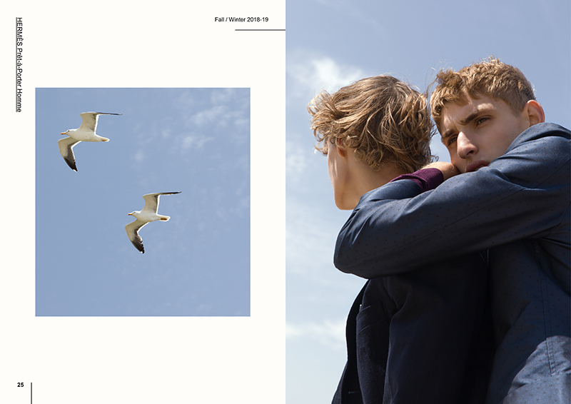 Styled in Hermès, Mats Engel and Yanniek Buijs pose in Hermès.