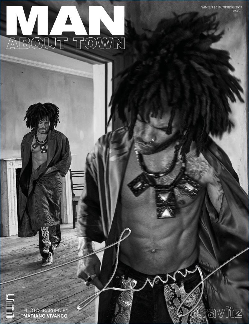 Lenny Kravitz covers the winter 2018/spring 2019 issue of Man About Town. » Lenny Kravitz Covers Man About Town, Talks Passion for Music Lenny Kravitz covers the winter 2018/spring 2019 issue of Man About Town.