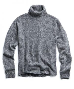 Marled Chunky Cashmere Turtleneck in Grey Heather Marled Chunky Cashmere Turtleneck in Grey Heather
