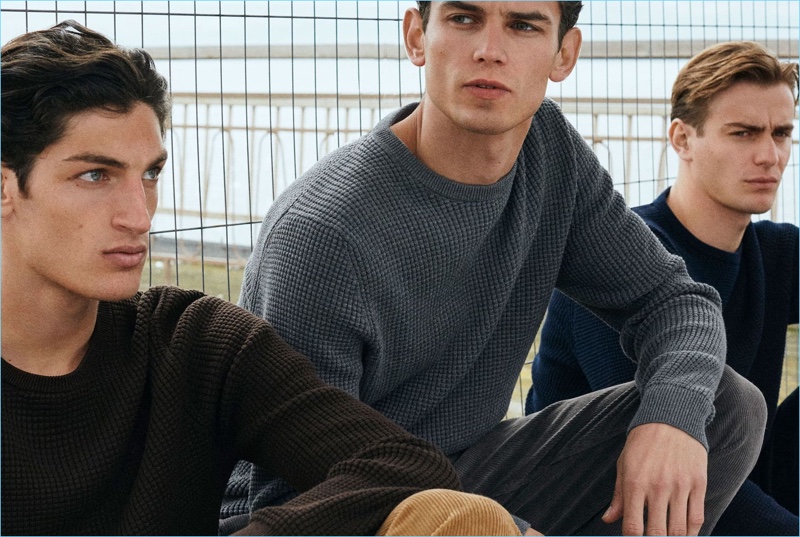 Massimo Dutti enlists Aaron Shandel, Arthur Gosse, and Ben Allen to model its latest sweater styles.