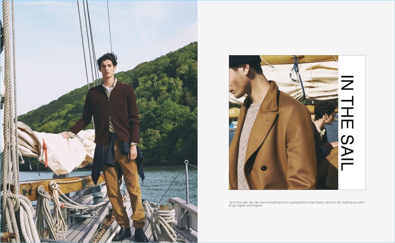 Embracing autumnal hues, Aaron Shandel and Ben Allen wear Massimo Dutti.