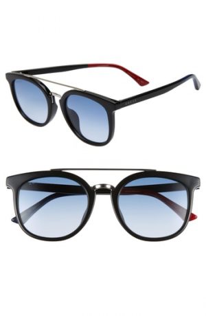 Gucci 52Mm Round Sunglasses - Black/ Blue Men's Gucci 52Mm Round Sunglasses - Black/ Blue