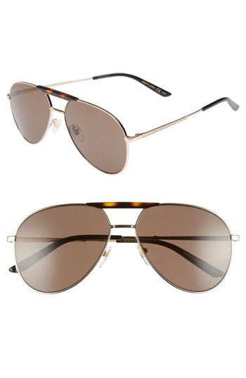 Men’s Gucci Cruise 59Mm Aviator Sunglasses – | The Fashionisto