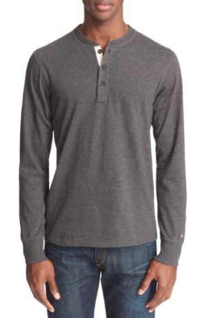 Men's Rag & Bone Standard Issue Henley, Size Medium - Grey Men's Rag & Bone Standard Issue Henley, Size Medium - Grey