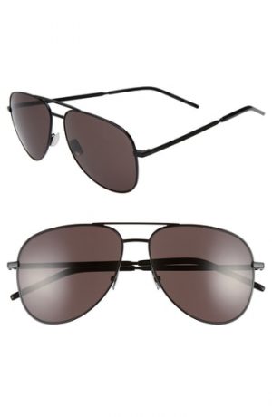 Men's Saint Laurent Classic 11 Folk 59Mm Aviator Sunglasses - Black Men's Saint Laurent Classic 11 Folk 59Mm Aviator Sunglasses - Black
