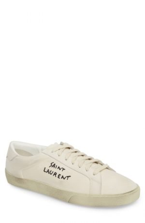 Men's Saint Laurent Logo Embroidered Sneaker Men's Saint Laurent Logo Embroidered Sneaker
