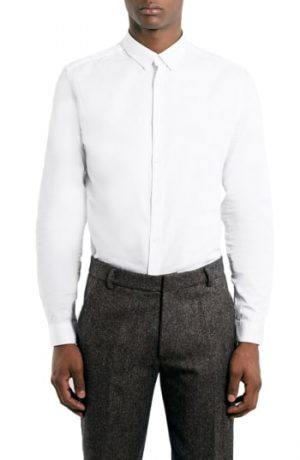 Men's Topman Dress Shirt, Size X-Large - White Men's Topman Dress Shirt, Size X-Large - White