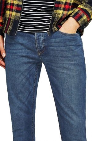 Men's Topman Stretch Skinny Fit Jeans, Size 38 x 34 - Blue Men's Topman Stretch Skinny Fit Jeans, Size 38 x 34 - Blue