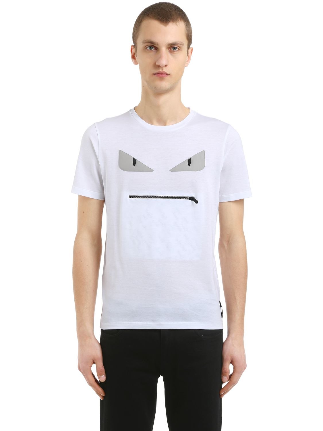 fendi t shirt zip mouth