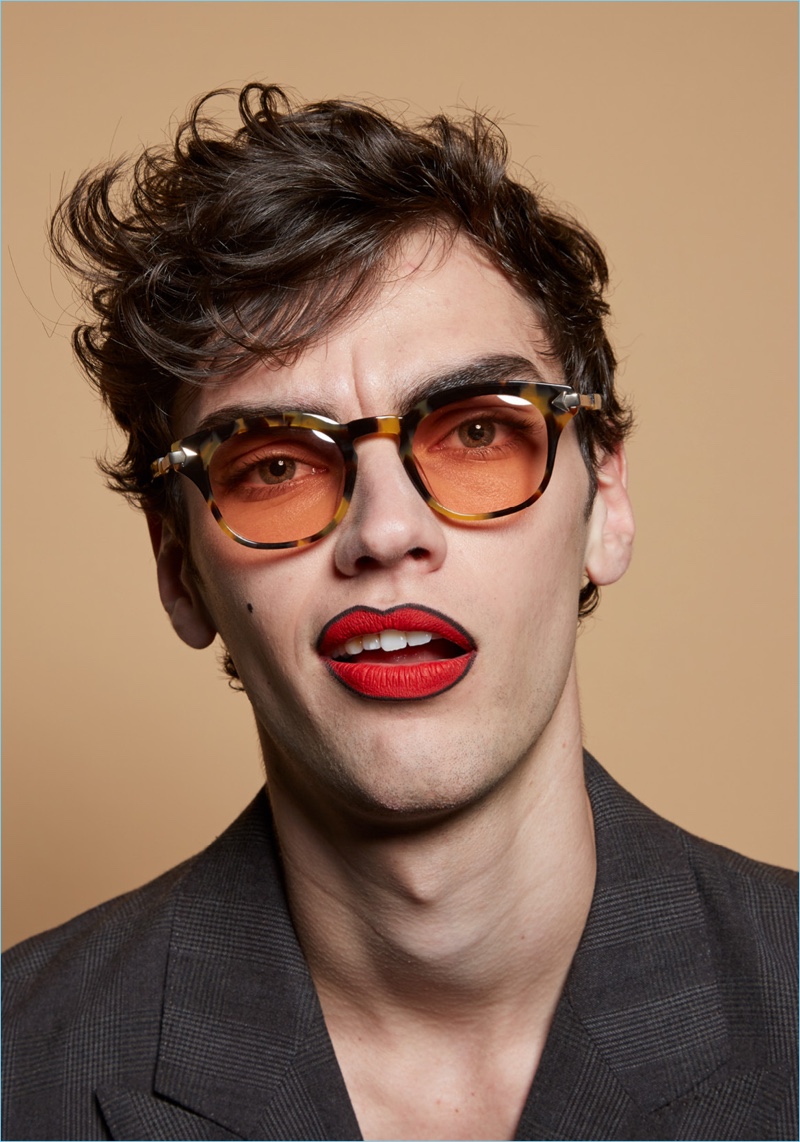 Xander Weber models Monumental by Karen Walker Klee Crazy Tort sunglasses.